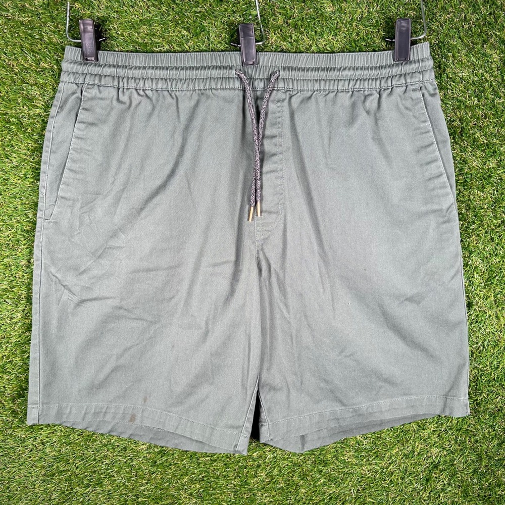 Volcom Frickin Elastic Waist Shorts Mens XXL Grey Green‎ Chino Skate